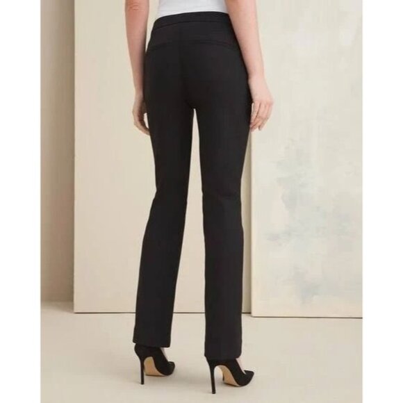 Chicos So Slimming Black Straight Leg Pants Chico's Size 0 Small NWT - Picture 3 of 7